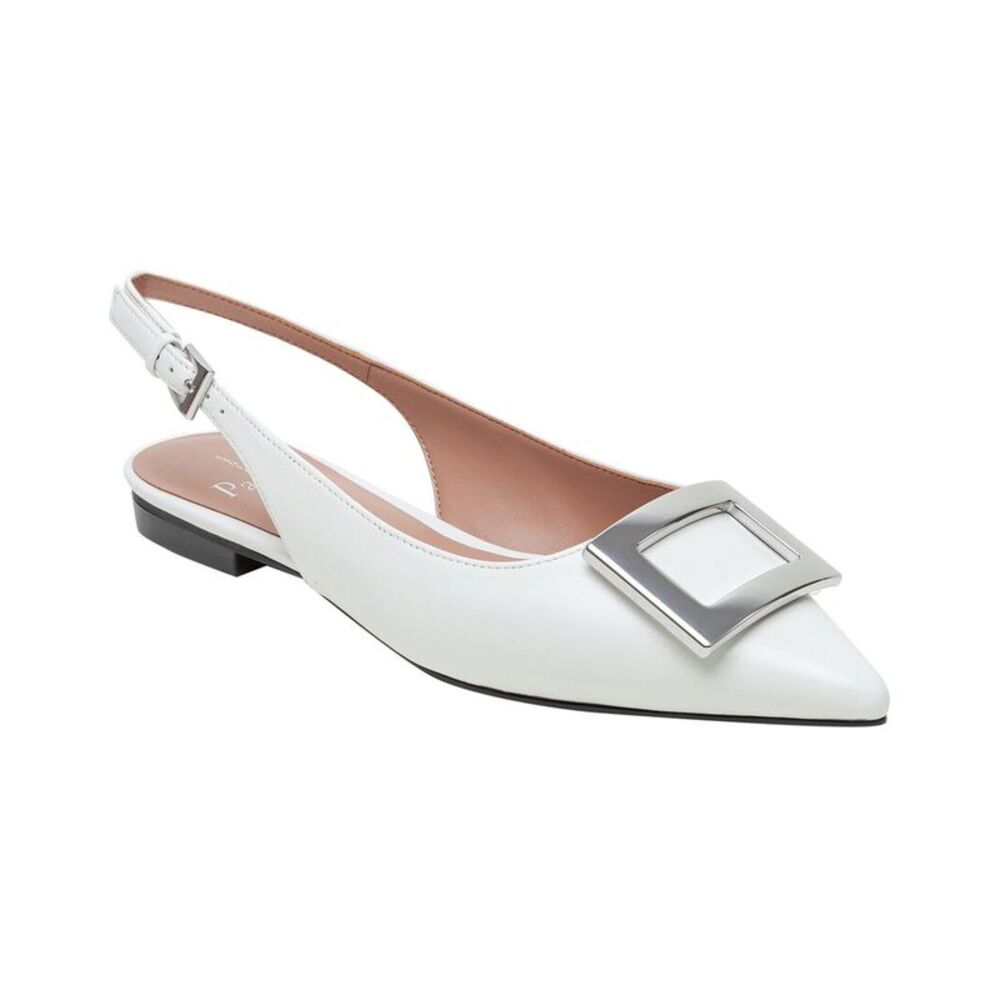 Linea Paolo Delica Leather Flat, White